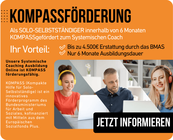 KOMPASS Förderung für deine Online Coaching Ausbildung – Jetzt als Solo-Selbstständiger mit bis zu 4.500€ Zuschuss starten