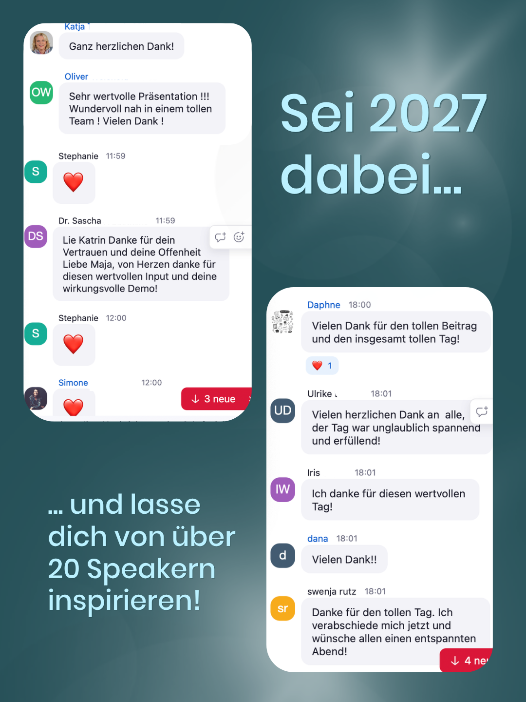 grafik 2027 2 Chatnachrichten mit Feedback zu Event und Einladung 2027
